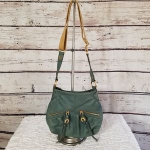 B. Makowsky Soft Green Leather Crossbody B…